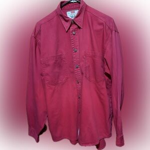 Levi’s Men’s Medium Red Long Sleeved Cotton Button Down Shirt